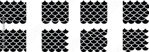 Eight Black Scale Pattern Textures illustration 9375318ace