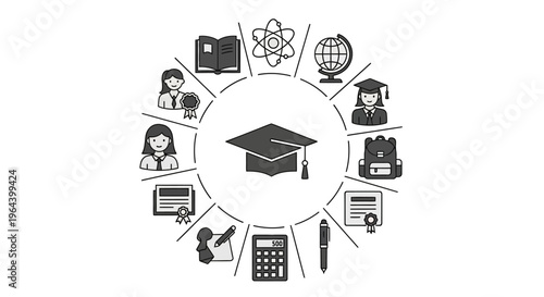 Graduation Cap Icon Education Symbol.