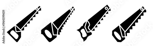 Chainsaw icon set. Vector symbol. Illustration of chainsaw. Chainsaw. Vector illustration. Stock vector.