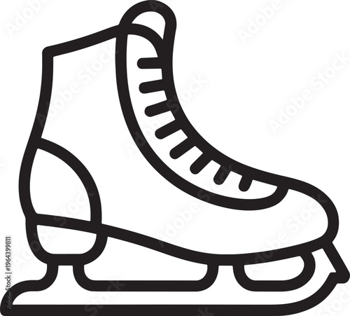 Ice skate boot with blade for figure skating or hockey  recreational activity
