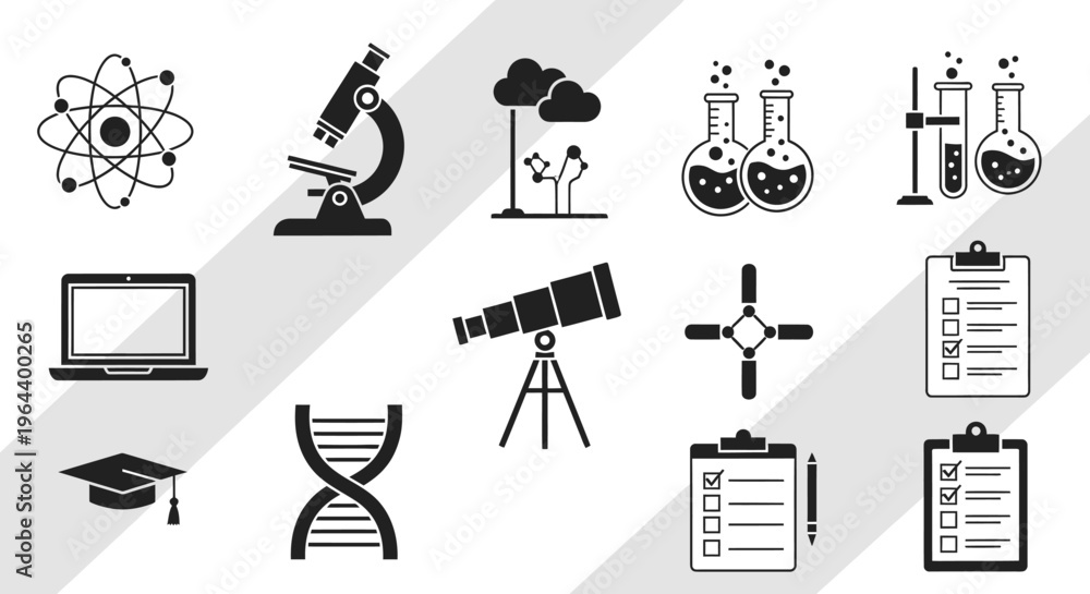 Fototapeta premium Science education icons and symbols.