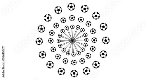 Soccer Balls Pattern Design Element.