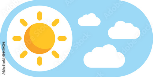 Minimalist weather switch icon displaying sun and clouds for interface design
