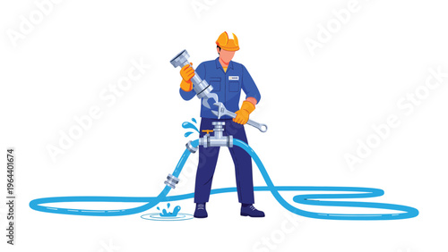 Plumber Fixing Pipe: A skilled plumber addresses a plumbing issue, diligently working to repair a leaking pipe and restore water flow, highlighting the importance of essential services.