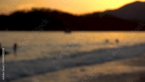 Tropical Evening Sunset in the Sea - Blurred Video
