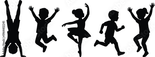 Collection of elegant traditional female dancer silhouettes featuring graceful poses with fans and flowing dresses for cultural performance arts celebration events invitations