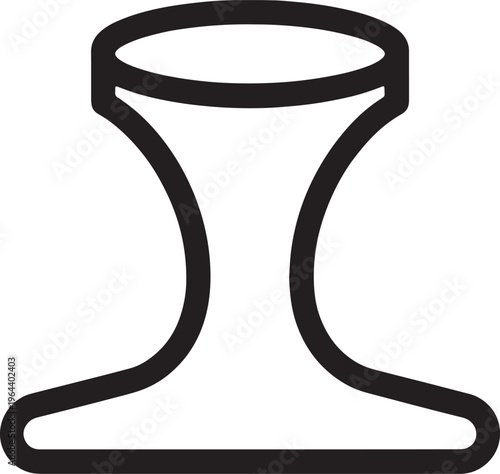 Simple black outline of an hourglass on white background