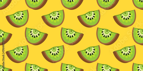 seamless pattern of kiwi fruit vector background illustration. slice of kiwi fruit vector illustration. slice of kiwi background illustration