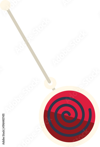 Hypnosis pendulum with a hypnotic red spiral pattern inducing a trance state