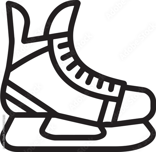 Ice skate boot with blade on white background