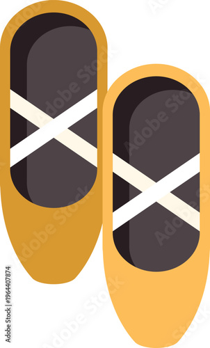 Pair of ballet pointe shoes used for dancing, art, and performance