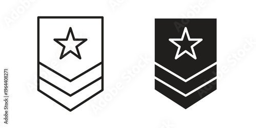 Military rank badge icons vector design template simple and clean
