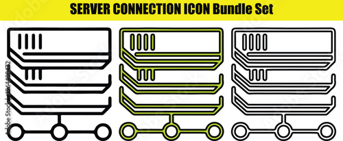 Data exchange icons set with file and arrow symbols