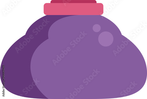 Purple ice pack illustrating relief from injury, fever, or pain