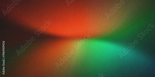 Dark red orange green teal grainy background, orange green black color gradient, glowing abstract shape, noise texture header, banner, poster backdrop, cover or wallpaper design