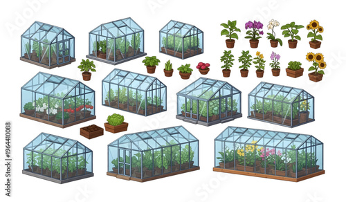 Collection of Greenhouses and potted plants collection.