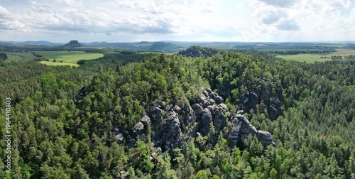 Photos Die Bärensteine im Elbsandsteingebirge in Sachsen, Deutschland von oben, Luftauf