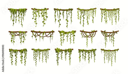 Collection of Variety of Hanging Plant Vine Decorations.