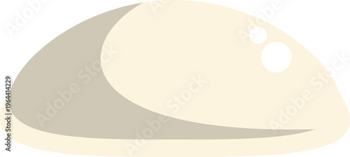 Raw dough ball preparing for a fresh bake on a white background