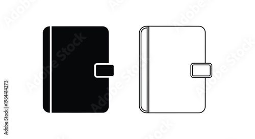 Black and white notebooks with elastic closure Vector