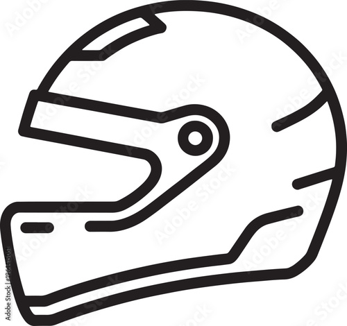 Motorcycle helmet icon outline line art style safety gear  protective headgear