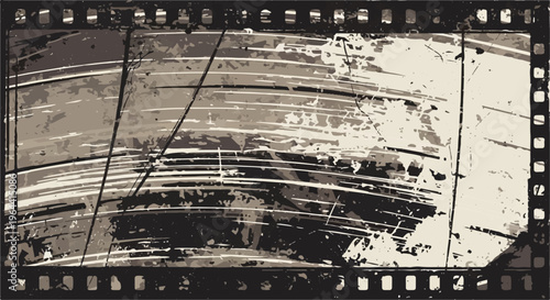 Abstract vintage film strip with scratches and grunge texture