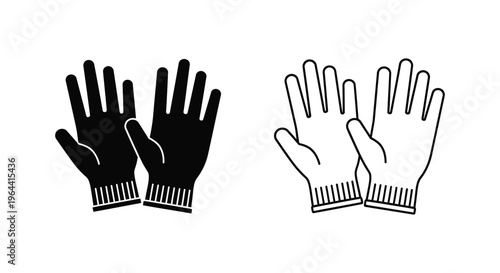 Black and white glove illustration Vector