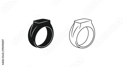 Black and white rings side by side Vector