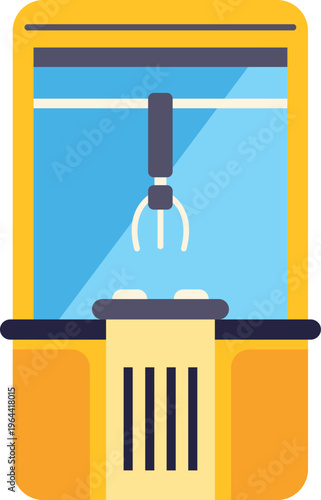 Claw machine standing empty showing game mechanism for winning toys