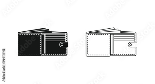 Black and white wallet designs Vector