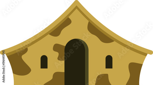 Military tent providing temporary shelter and protection