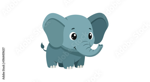 Cute cartoon elephant with big ears.
