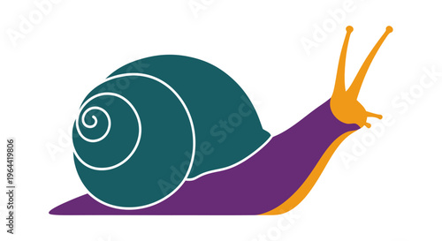 Colorful illustration of a snail.
