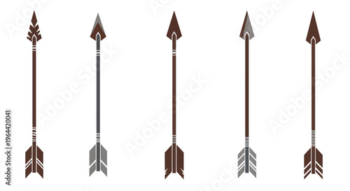 Five Medieval Arrows with Different Tips.