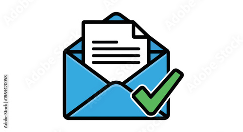 Blue Envelope with Green Check Mark.