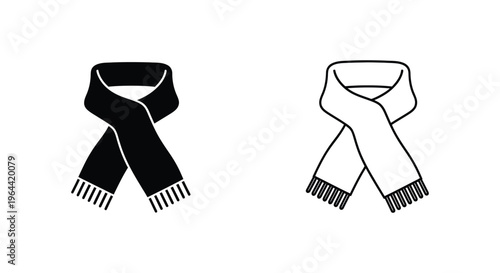 Black and white scarves illustration Vector