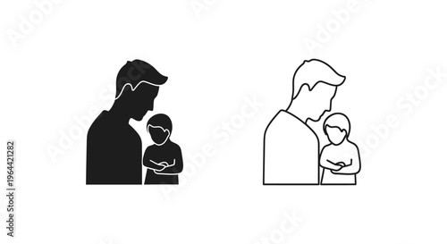 Father and son bonding together family Vector