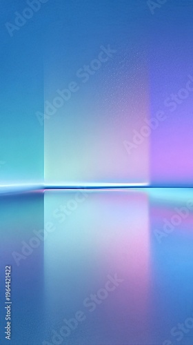 Abstract gradient background with soft pastel colors and reflective surface