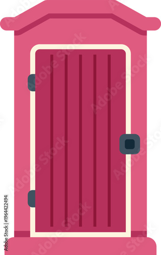 Colorful portable toilet illustration representing outdoor sanitation and hygiene