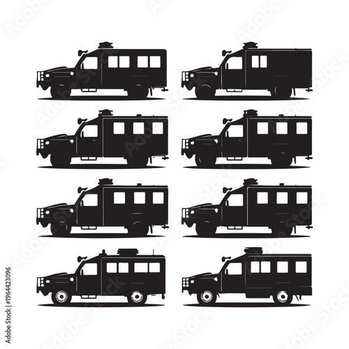 Elite SWAT Team in Tactical Action Symbol illustration concept design set collection