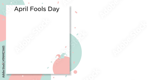 Colorful April Fools Day social media template with large copy space for prank campaign banners and celebrations on business and personal networks