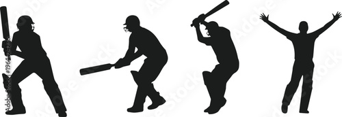 Cricket practice nets and training silhouettes