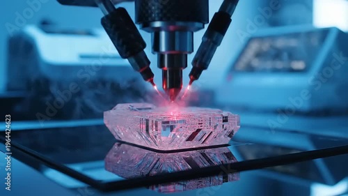 Laser cutting crystal glass material.
