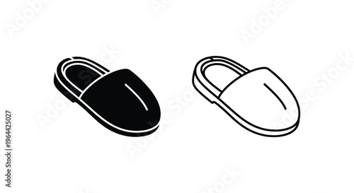 Black and white slippers Vector