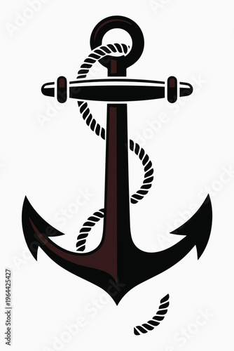 Anchor with rope logo for harbor business