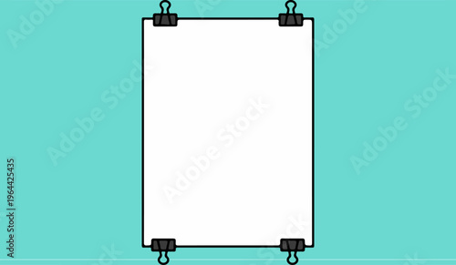 Blank white poster board.