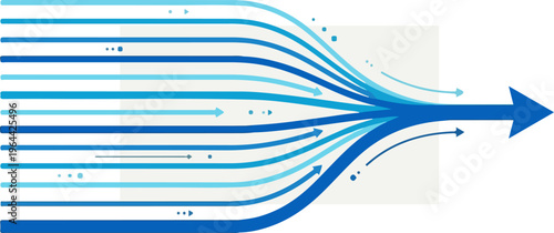 Blue Arrow Merging Lines.