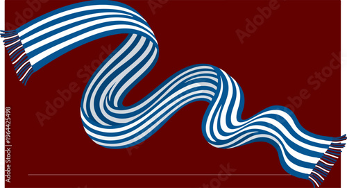 Blue and white striped scarf.