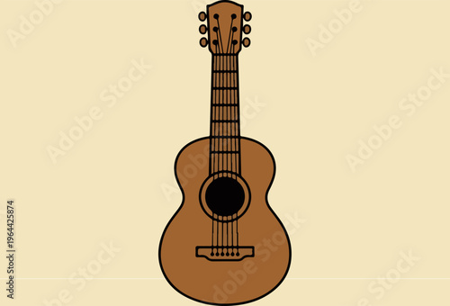 Brown Acoustic Guitar Instrument.