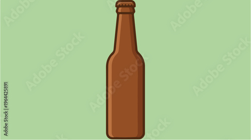 Brown Beer Bottle Icon.